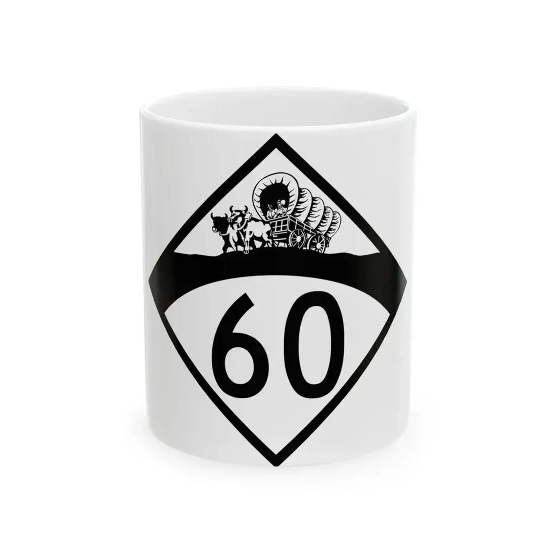 N-60 1950 (Nebraska) (Road Sign) White Coffee Mug 11oz - Go Mug Yourself