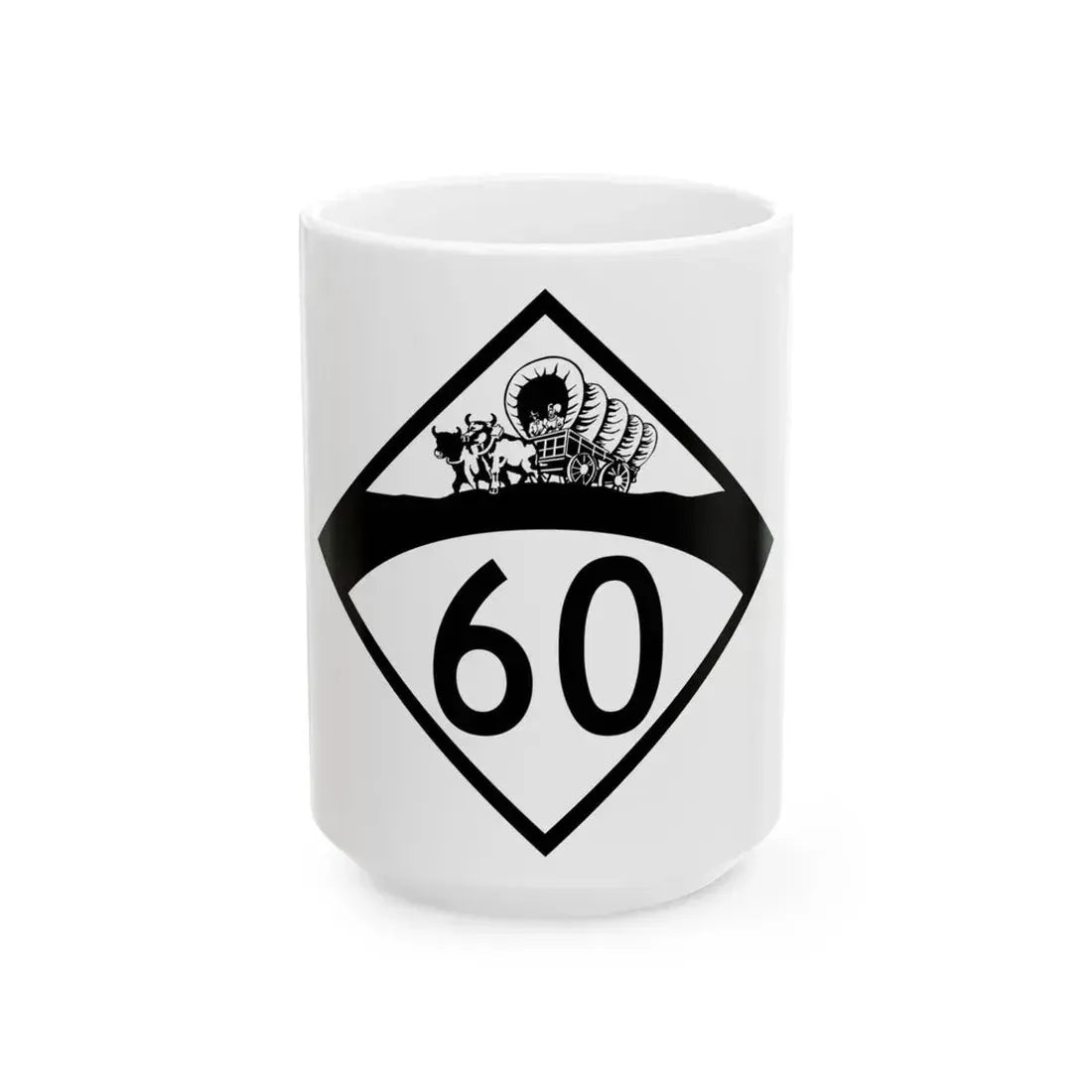 N-60 1950 (Nebraska) (Road Sign) White Coffee Mug 15oz - Go Mug Yourself