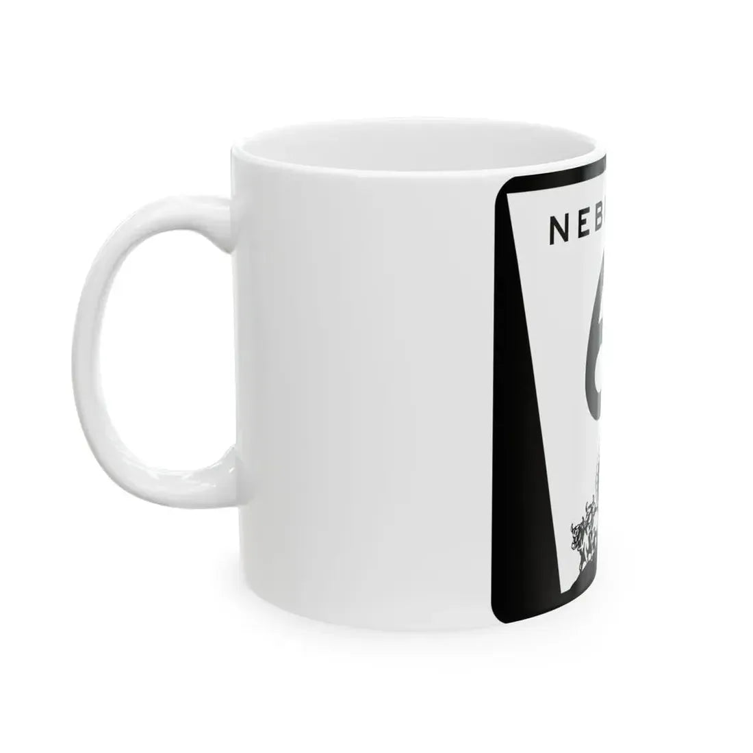 N-61 (Nebraska) (Road Sign) White Coffee Mug - Go Mug Yourself