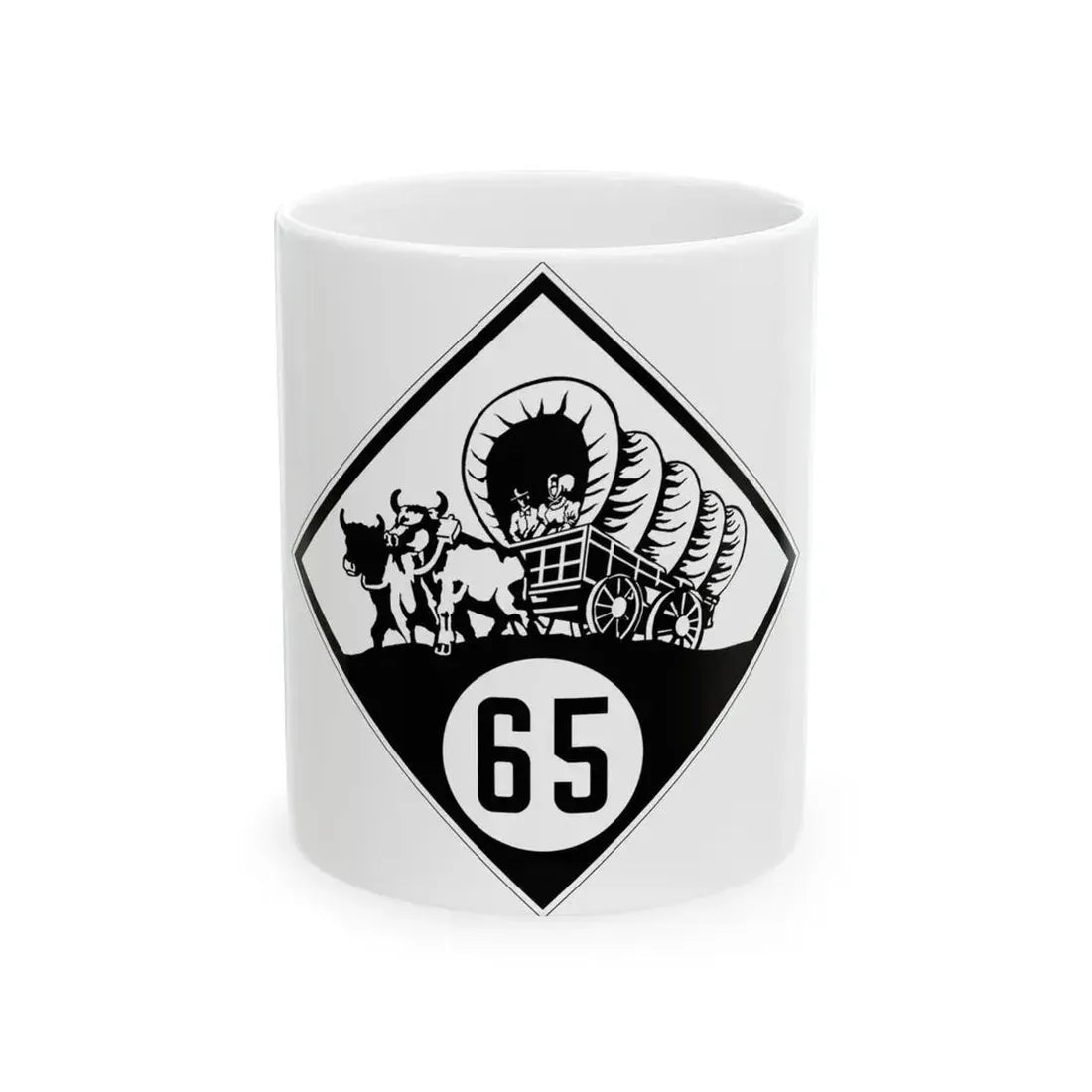 N-65 1926 (Nebraska) (Road Sign) White Coffee Mug 11oz - Go Mug Yourself