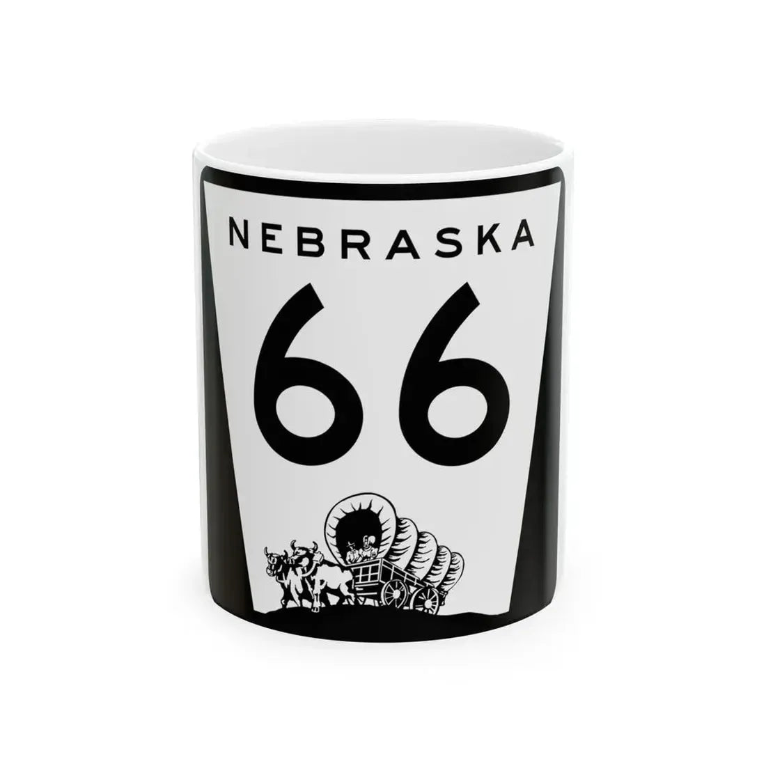 N-66 (Nebraska) (Road Sign) White Coffee Mug 11oz - Go Mug Yourself