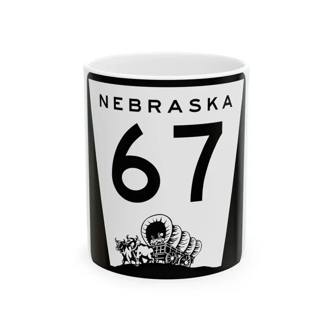 N-67 (Nebraska) (Road Sign) White Coffee Mug 11oz - Go Mug Yourself