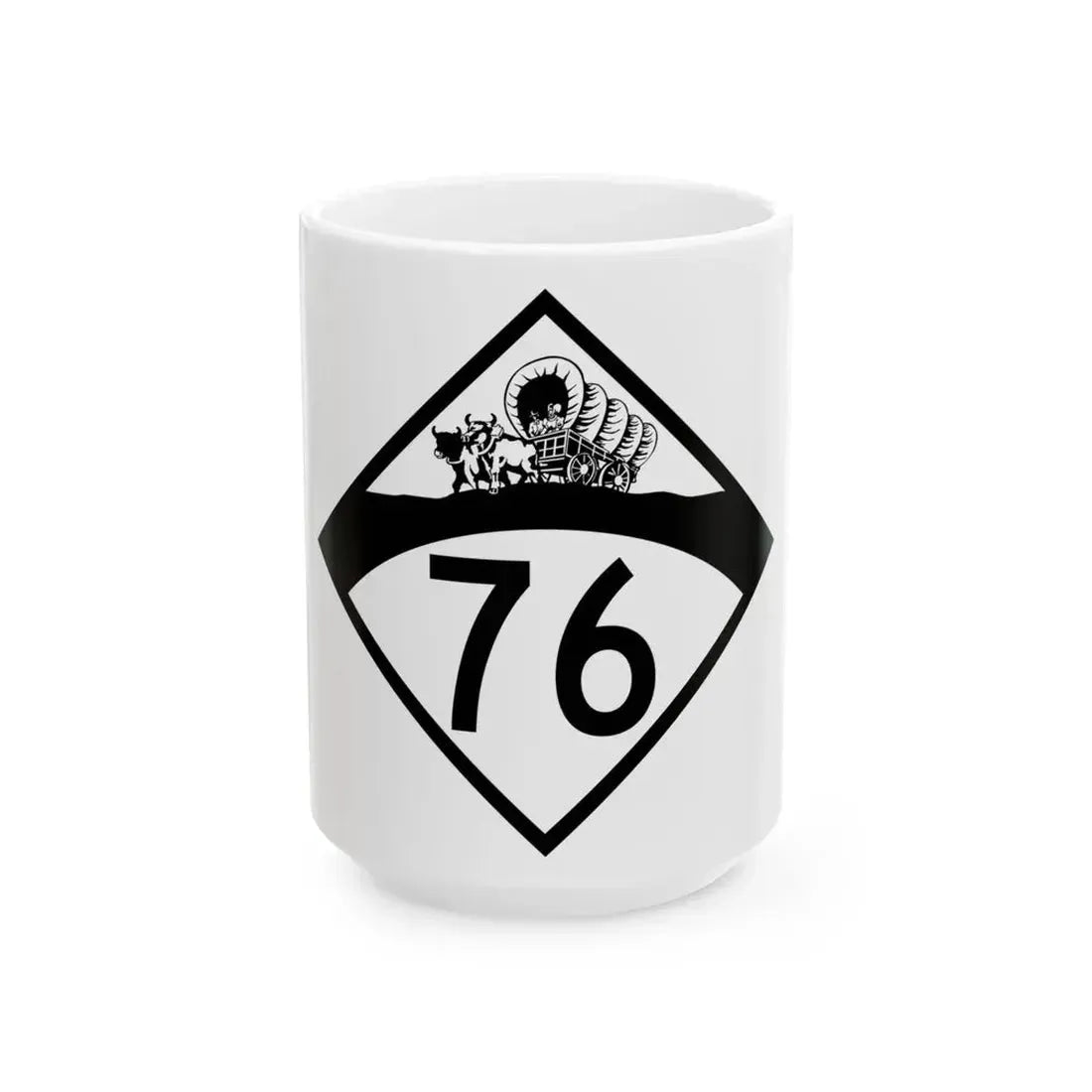 N-76 1950 (Nebraska) (Road Sign) White Coffee Mug 15oz - Go Mug Yourself