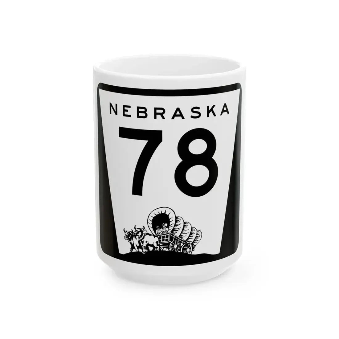 N-78 (Nebraska) (Road Sign) White Coffee Mug 15oz - Go Mug Yourself
