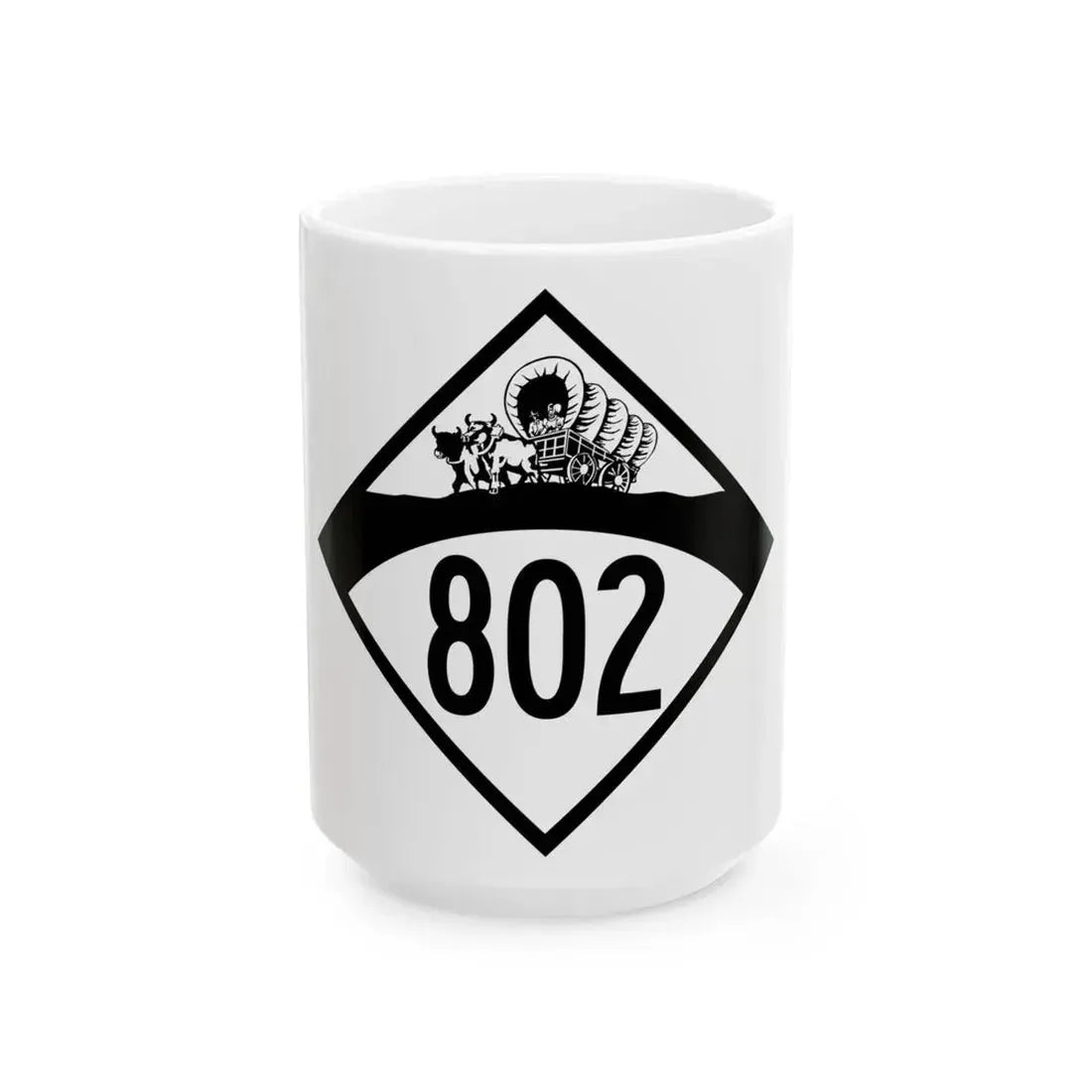 N-802 1950 (Nebraska) (Road Sign) White Coffee Mug 15oz - Go Mug Yourself