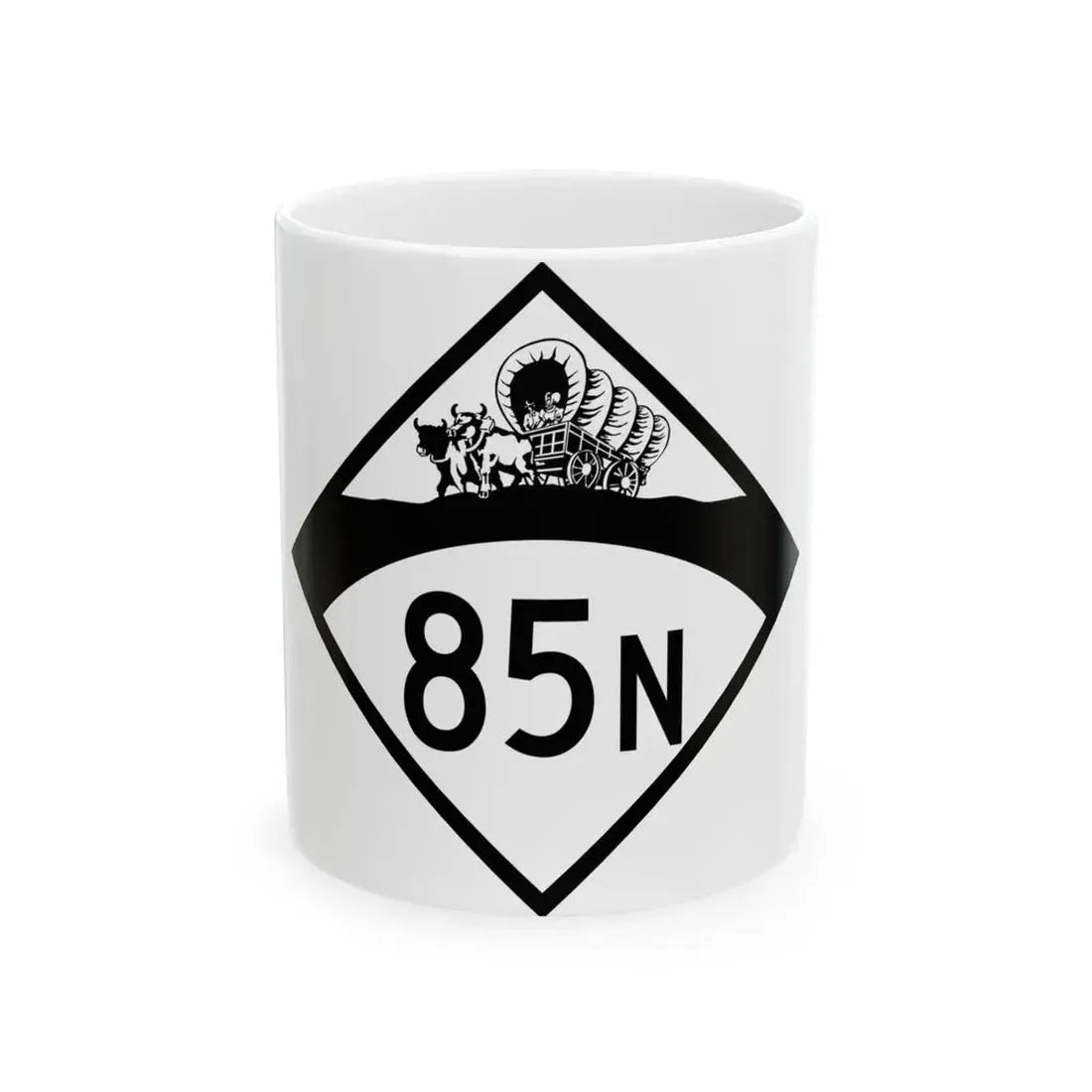 N-85N 1950 (Nebraska) (Road Sign) White Coffee Mug 11oz - Go Mug Yourself