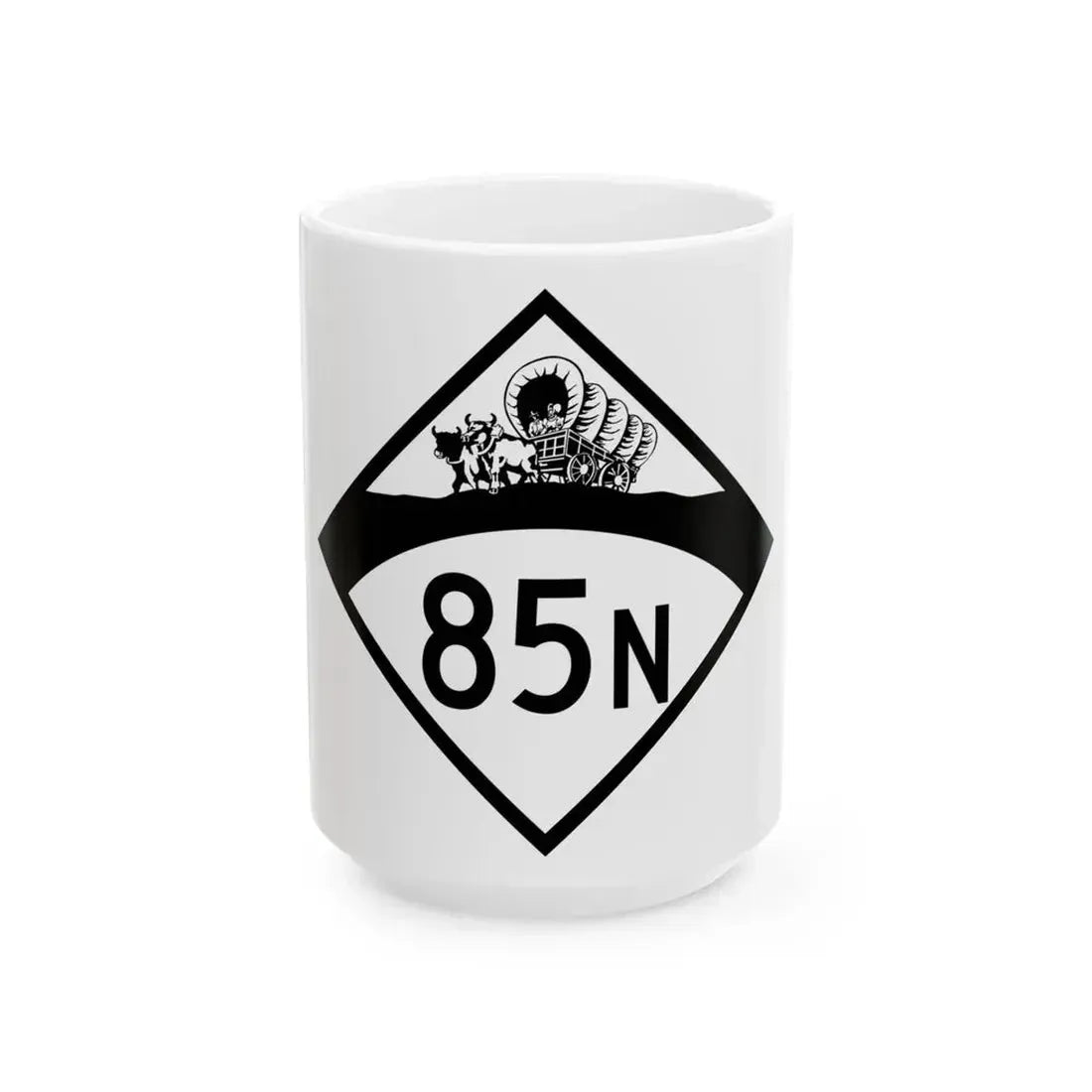 N-85N 1950 (Nebraska) (Road Sign) White Coffee Mug 15oz - Go Mug Yourself
