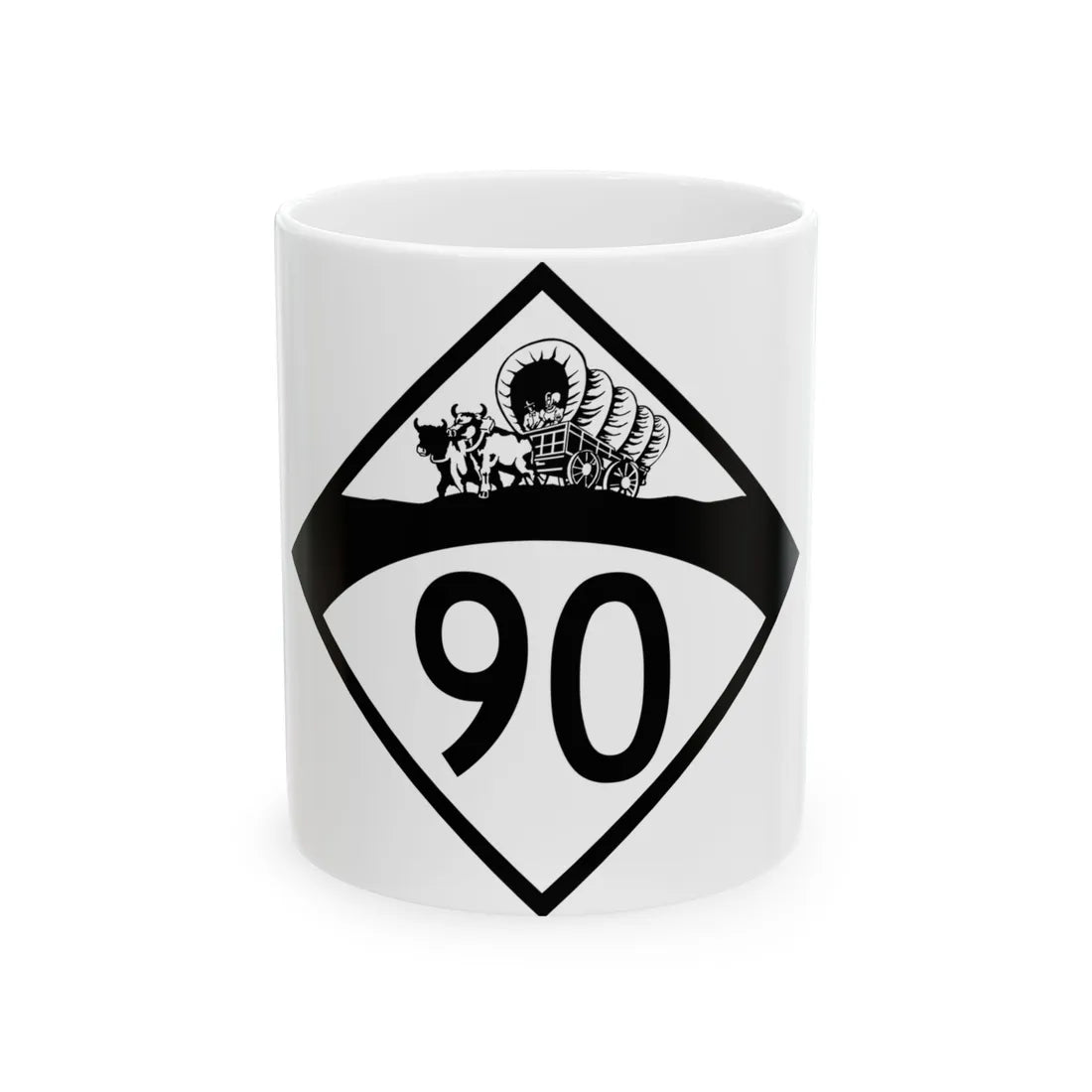 N-90 1950 (Nebraska) (Road Sign) White Coffee Mug 11oz - Go Mug Yourself