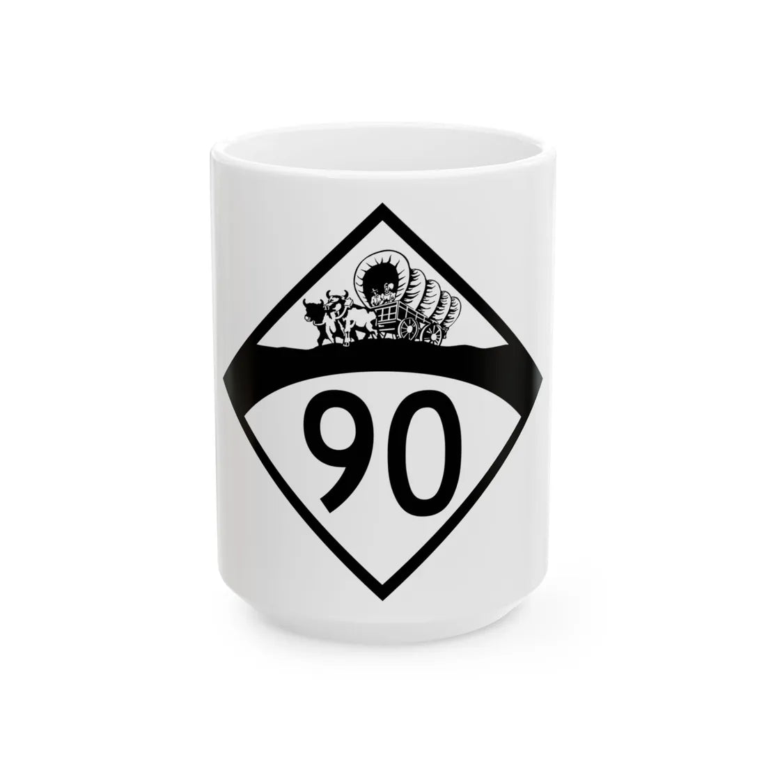 N-90 1950 (Nebraska) (Road Sign) White Coffee Mug 15oz - Go Mug Yourself