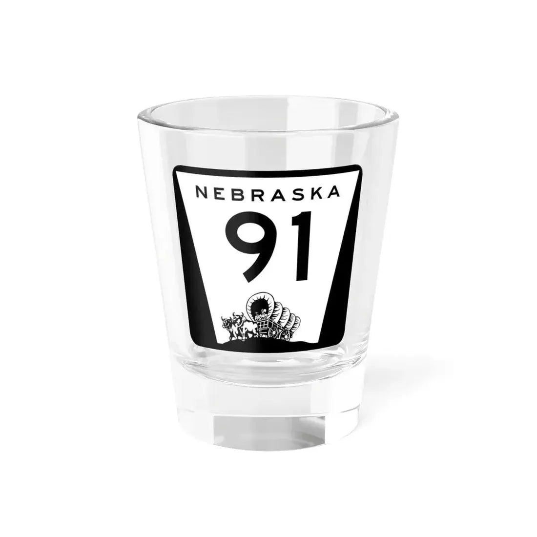 N-91 (Nebraska) (Road Sign) Shot Glass 1.5oz 1.5oz - Go Mug Yourself