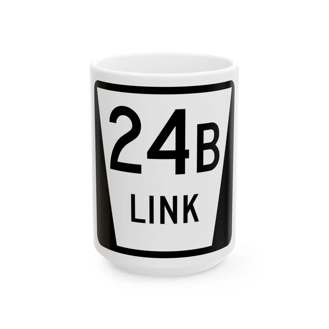 N LINK 24B (Nebraska) (Road Sign) White Coffee Mug 15oz - Go Mug Yourself