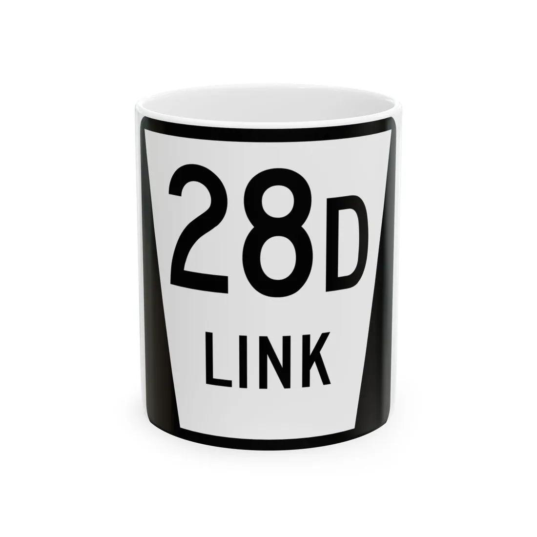 N LINK 28D (Nebraska) (Road Sign) White Coffee Mug 11oz - Go Mug Yourself
