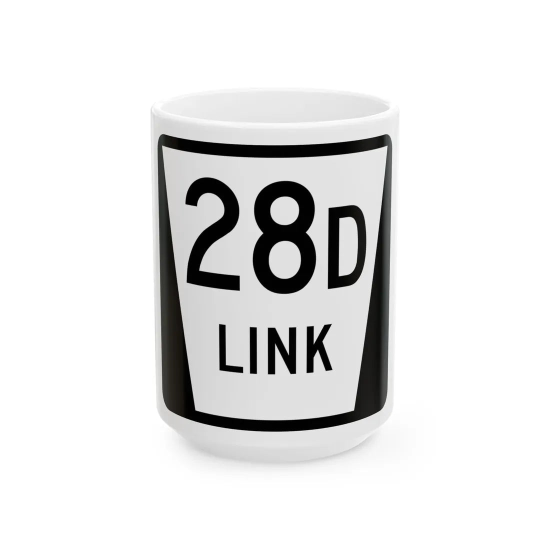 N LINK 28D (Nebraska) (Road Sign) White Coffee Mug 15oz - Go Mug Yourself