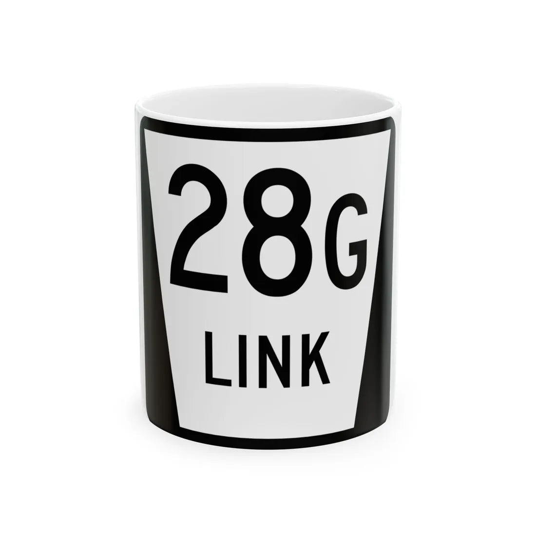 N LINK 28G (Nebraska) (Road Sign) White Coffee Mug 11oz - Go Mug Yourself