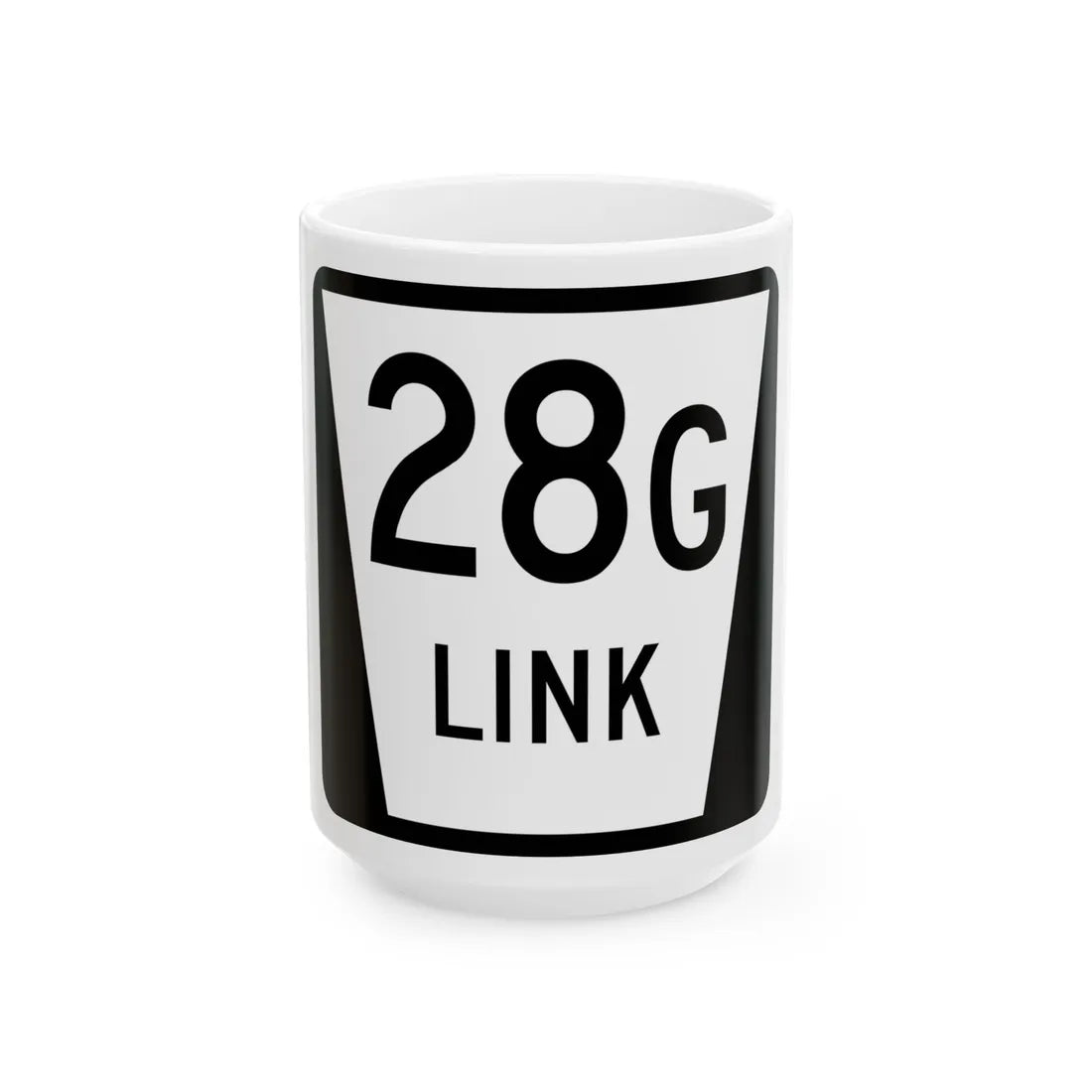 N LINK 28G (Nebraska) (Road Sign) White Coffee Mug 15oz - Go Mug Yourself