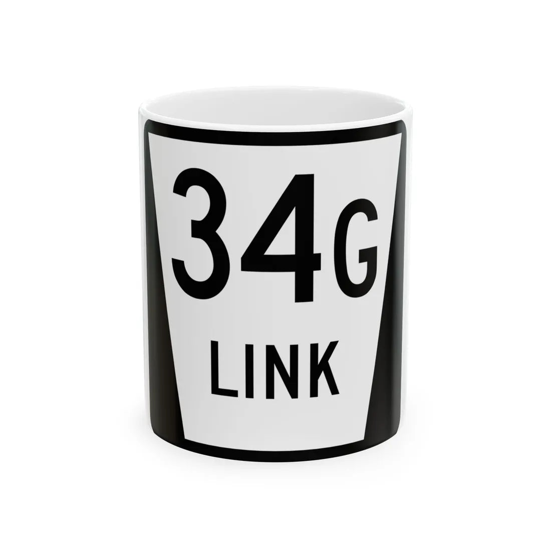 N LINK 34G (Nebraska) (Road Sign) White Coffee Mug 11oz - Go Mug Yourself