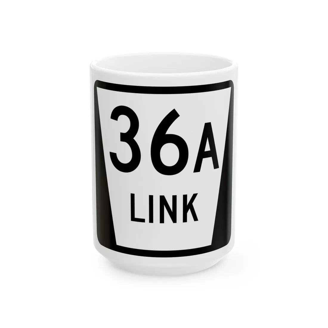 N LINK 36A (Nebraska) (Road Sign) White Coffee Mug 15oz - Go Mug Yourself