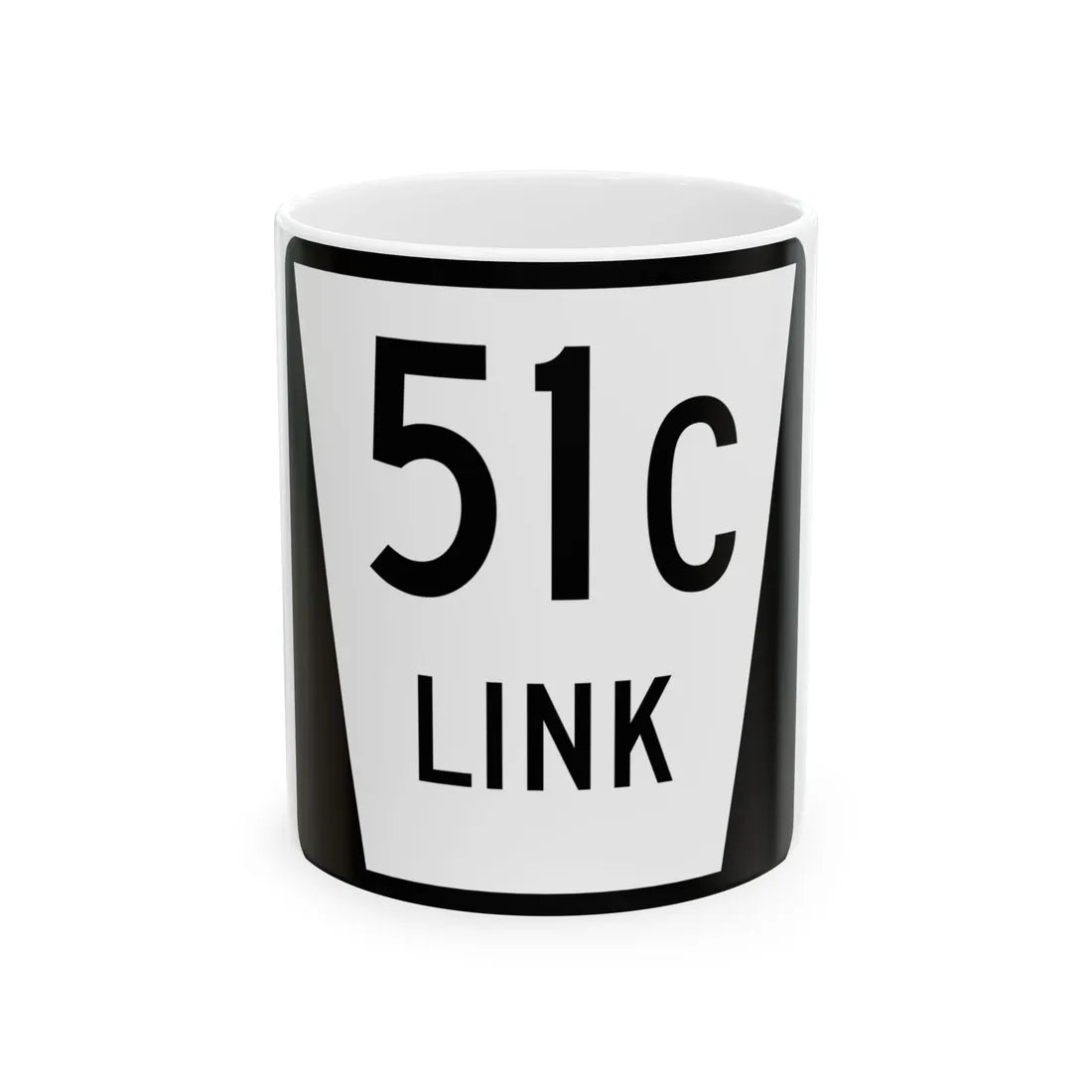 N LINK 51C (Nebraska) (Road Sign) White Coffee Mug 11oz - Go Mug Yourself