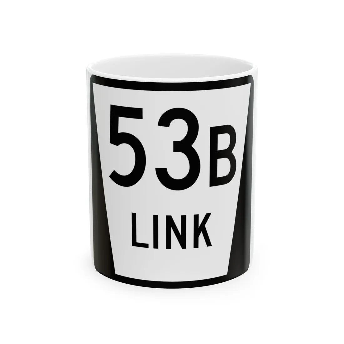 N LINK 53B (Nebraska) (Road Sign) White Coffee Mug 11oz - Go Mug Yourself