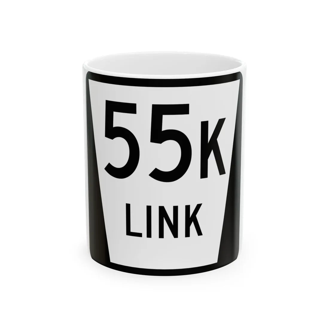 N LINK 55K (Nebraska) (Road Sign) White Coffee Mug 11oz - Go Mug Yourself