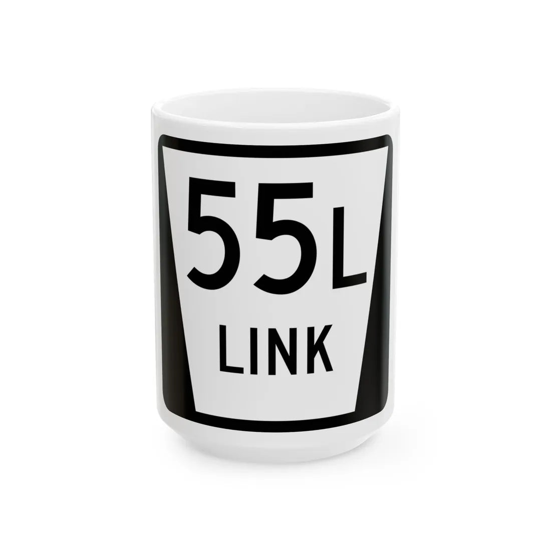 N LINK 55L (Nebraska) (Road Sign) White Coffee Mug 15oz - Go Mug Yourself