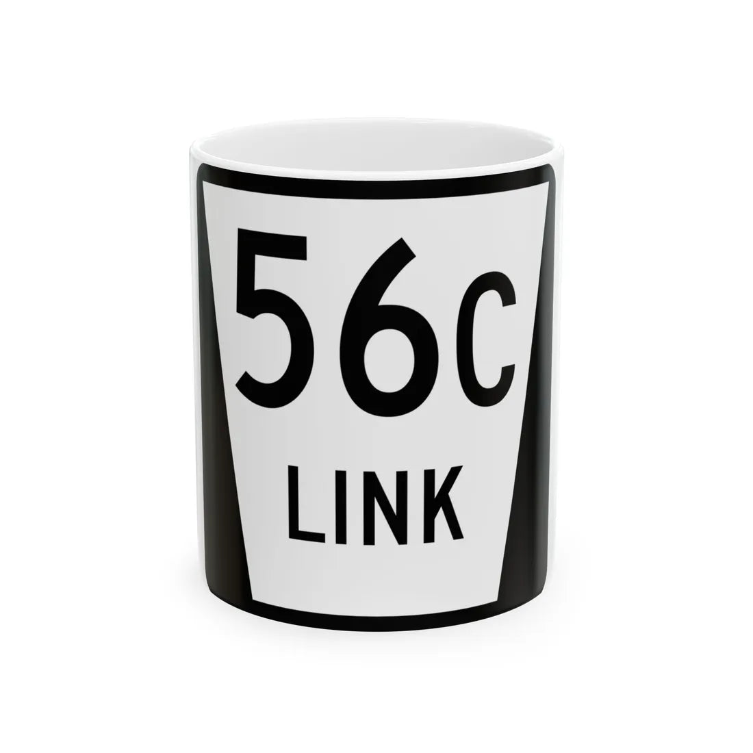 N LINK 56C (Nebraska) (Road Sign) White Coffee Mug 11oz - Go Mug Yourself