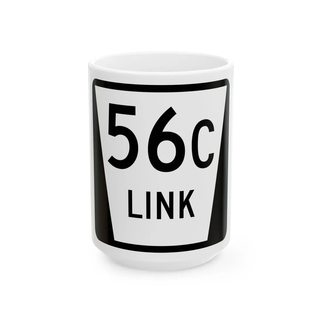 N LINK 56C (Nebraska) (Road Sign) White Coffee Mug 15oz - Go Mug Yourself