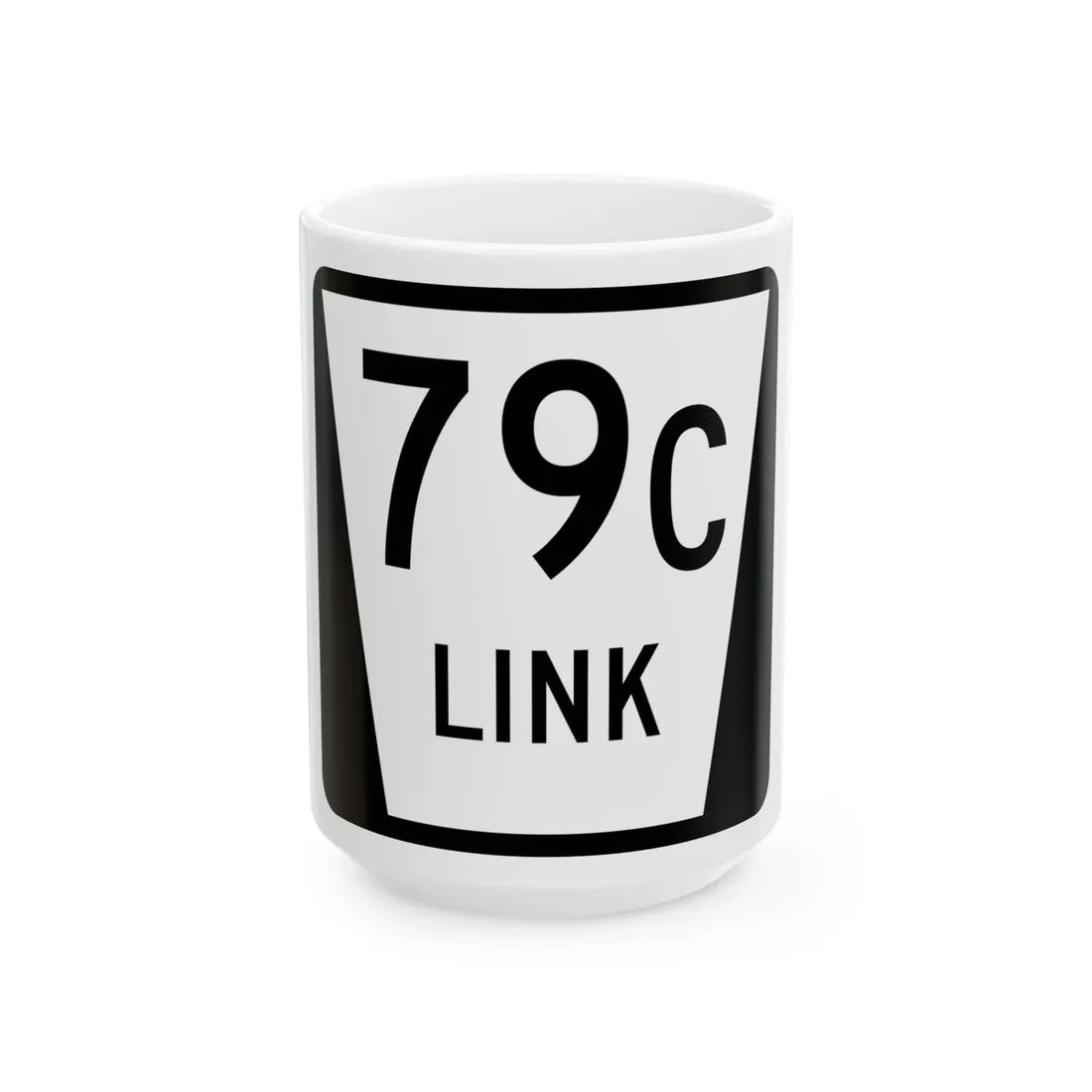 N LINK 79C (Nebraska) (Road Sign) White Coffee Mug 15oz - Go Mug Yourself