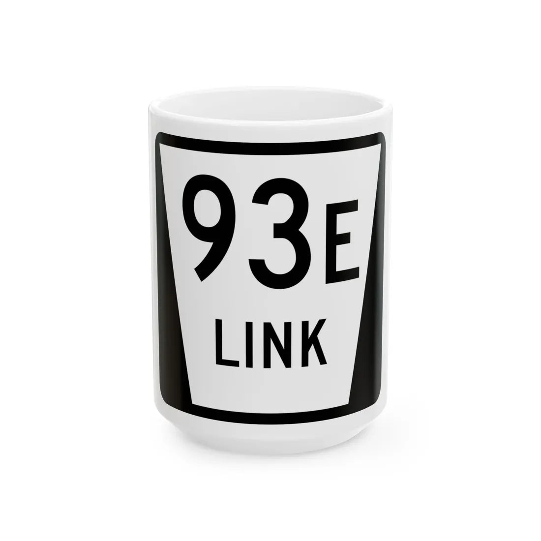 N LINK 93E (Nebraska) (Road Sign) White Coffee Mug 15oz - Go Mug Yourself