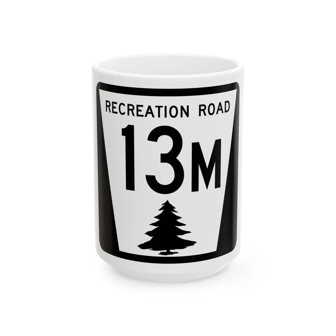 N REC 13M (Nebraska) (Road Sign) White Coffee Mug 15oz - Go Mug Yourself