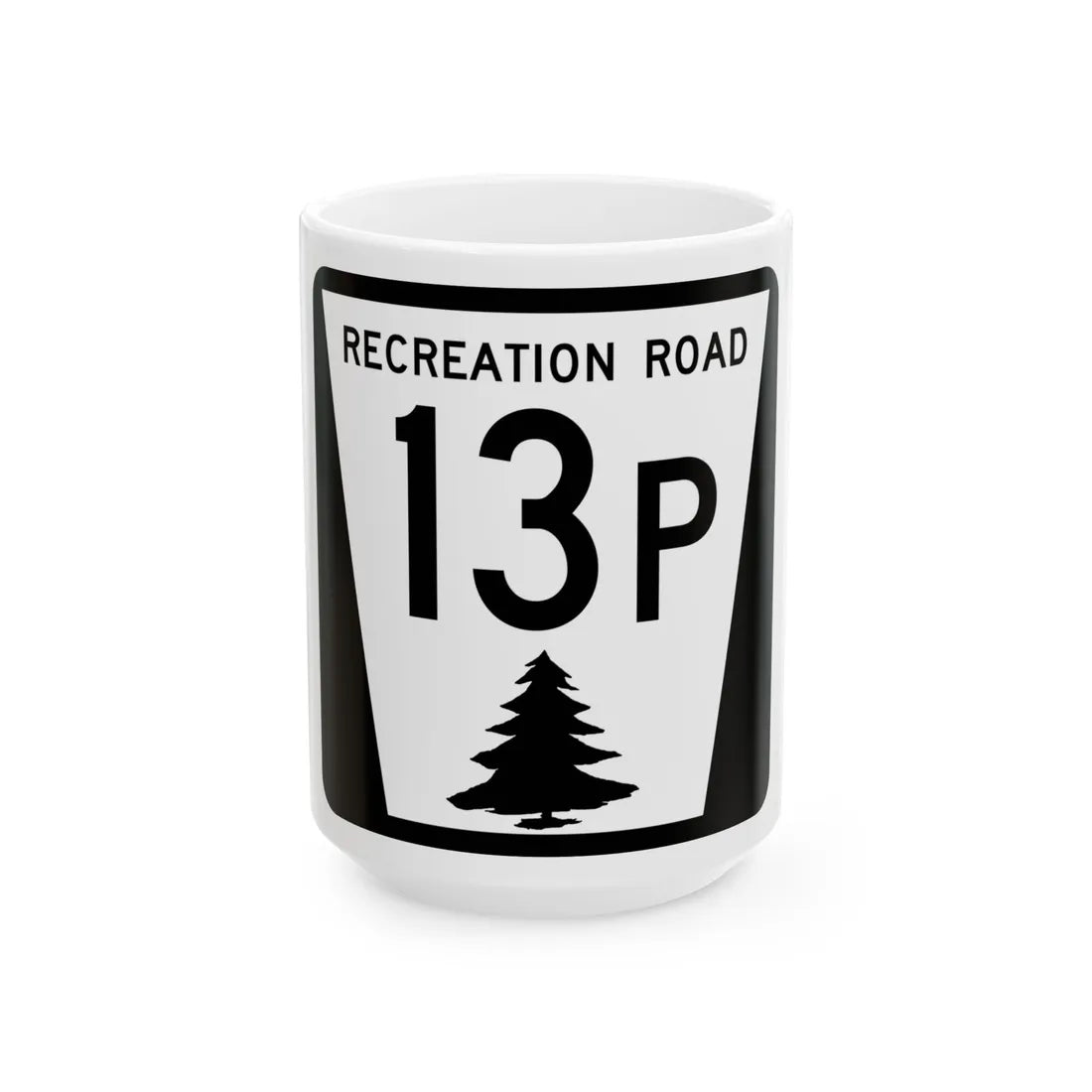 N REC 13P (Nebraska) (Road Sign) White Coffee Mug 15oz - Go Mug Yourself