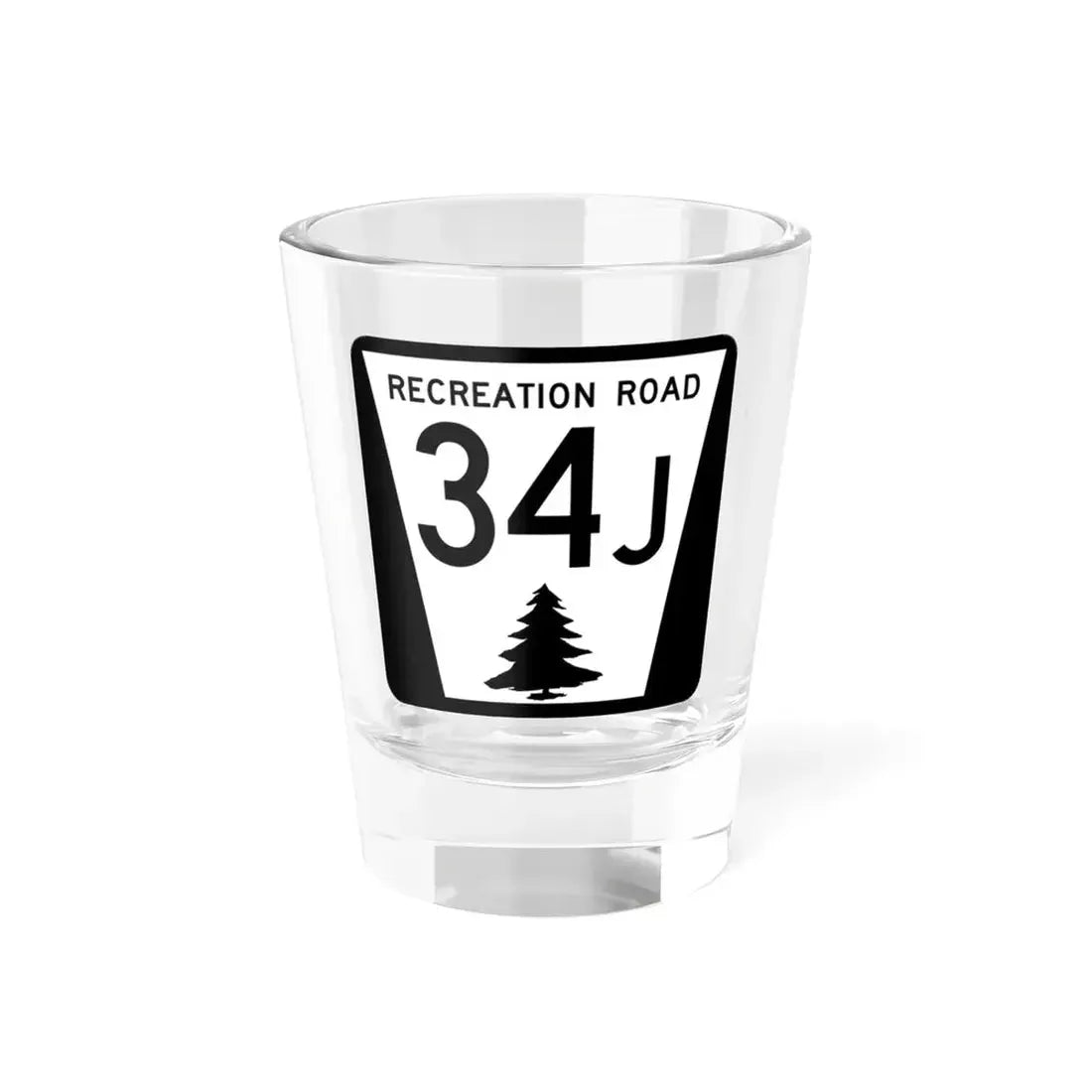 N REC 34J (Nebraska) (Road Sign) Shot Glass 1.5oz 1.5oz - Go Mug Yourself