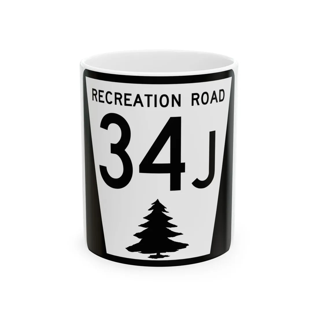 N REC 34J (Nebraska) (Road Sign) White Coffee Mug 11oz - Go Mug Yourself