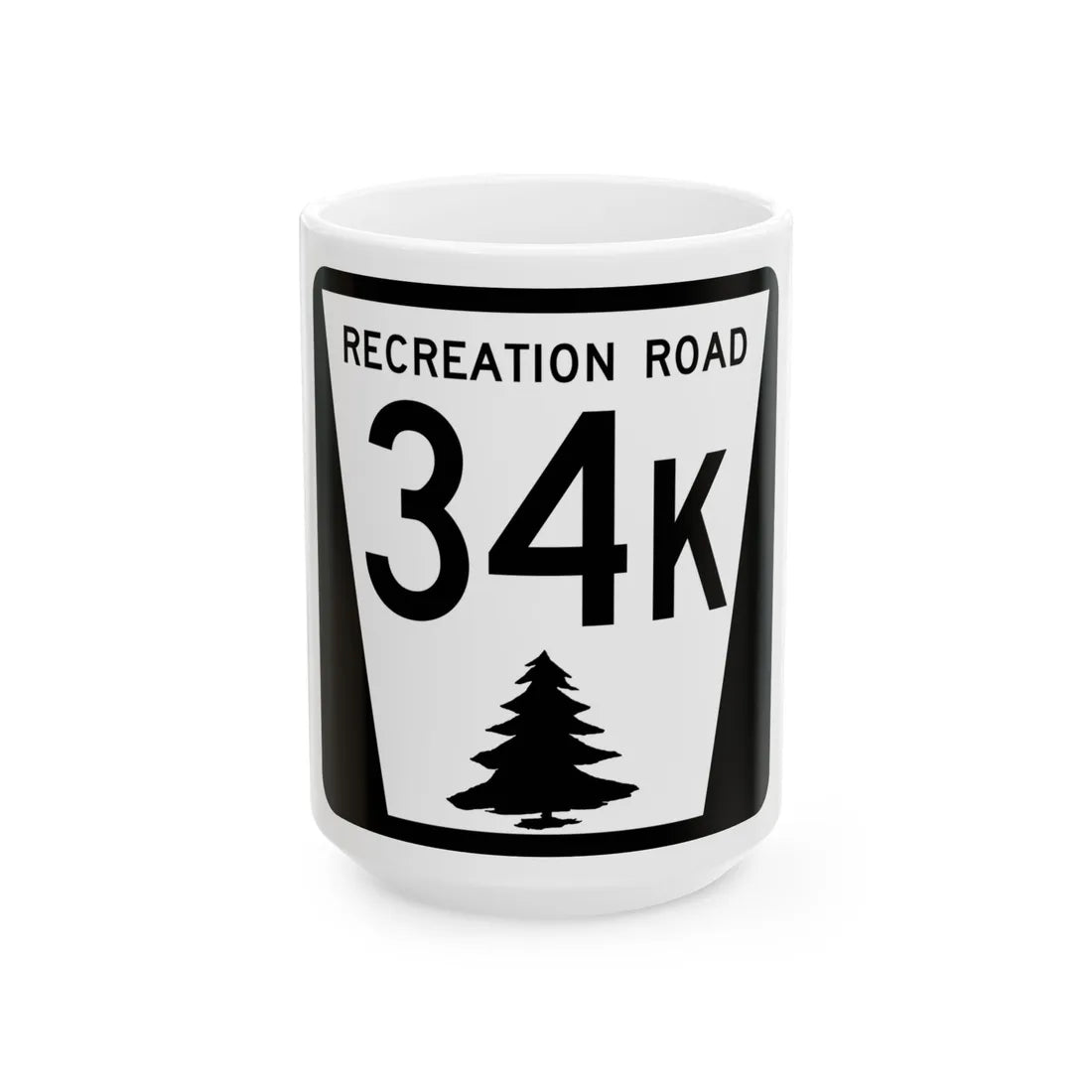N REC 34K (Nebraska) (Road Sign) White Coffee Mug 15oz - Go Mug Yourself