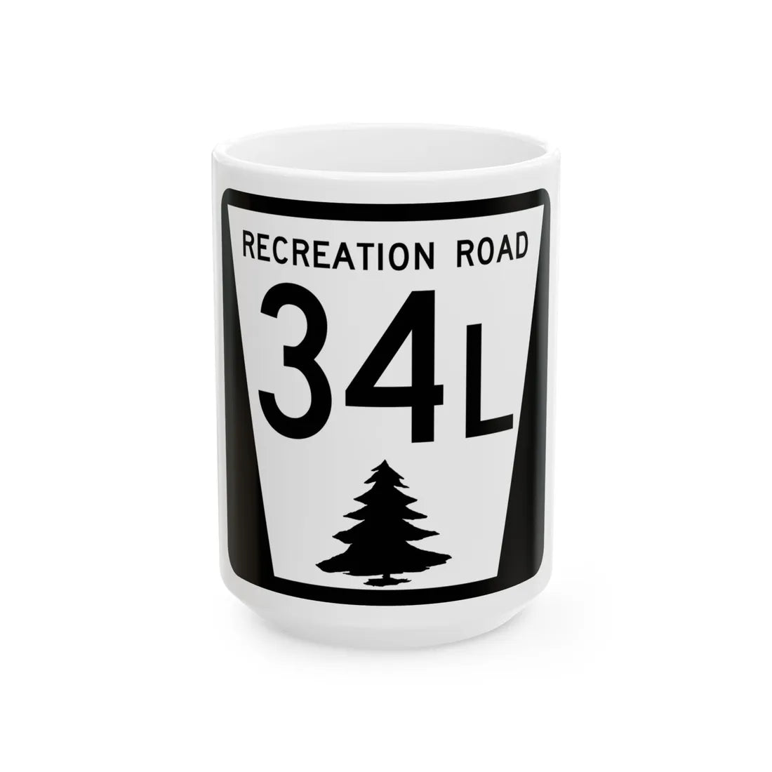 N REC 34L (Nebraska) (Road Sign) White Coffee Mug 15oz - Go Mug Yourself