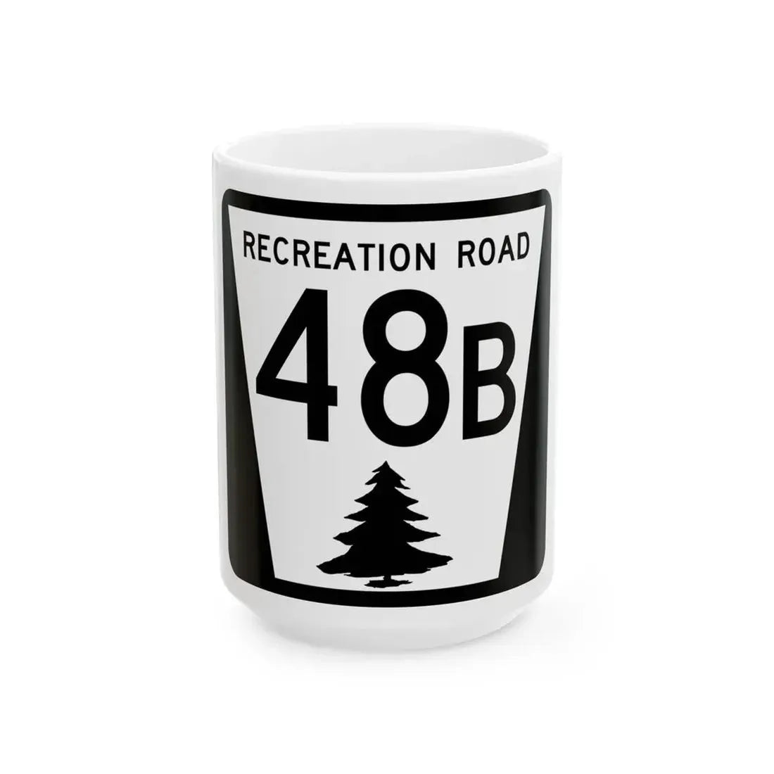 N REC 48B (Nebraska) (Road Sign) White Coffee Mug 15oz - Go Mug Yourself