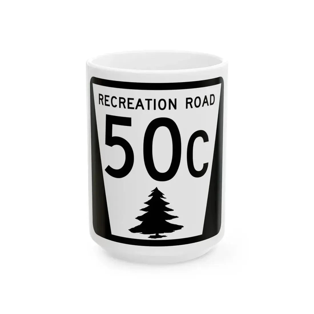 N REC 50C (Nebraska) (Road Sign) White Coffee Mug 15oz - Go Mug Yourself