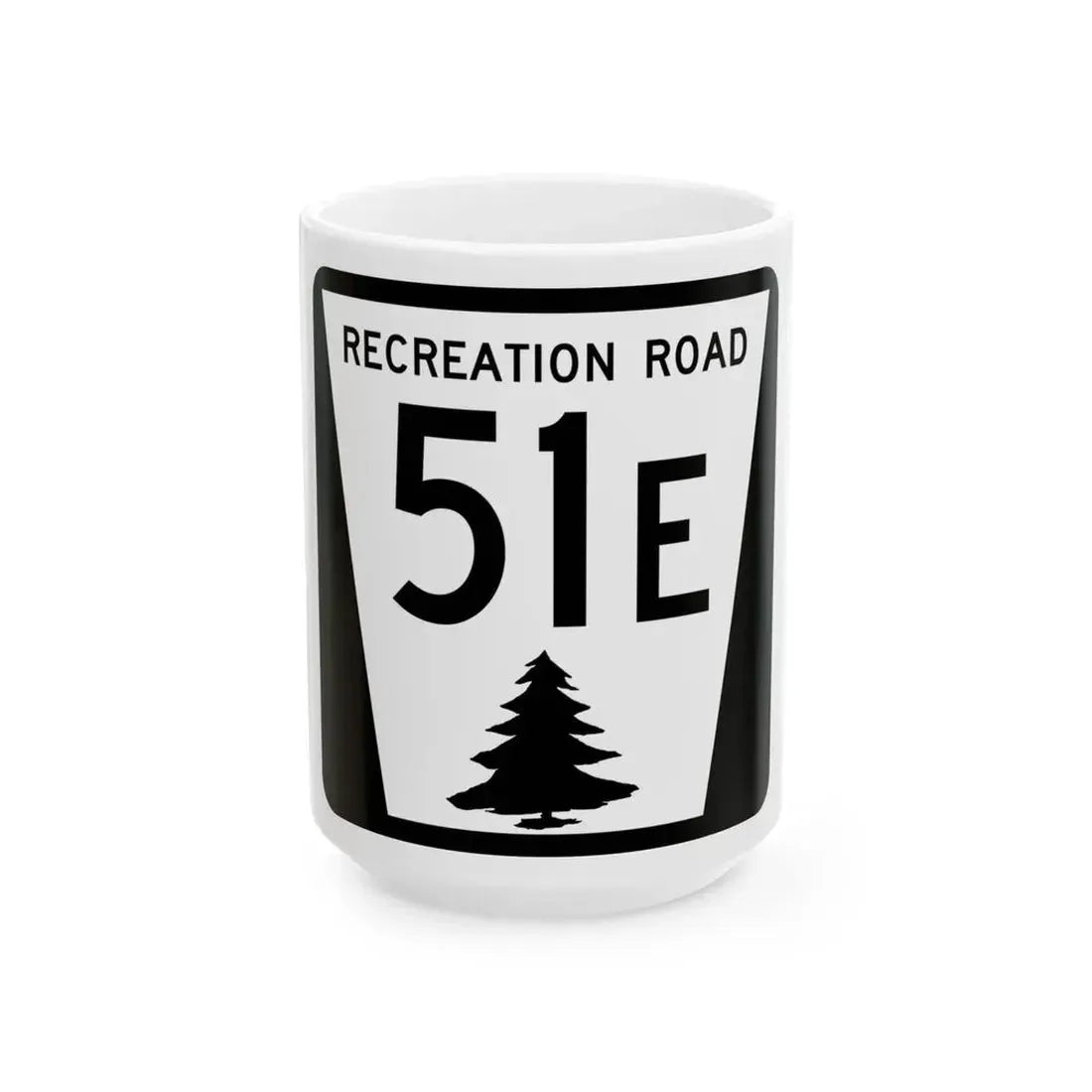 N REC 51E (Nebraska) (Road Sign) White Coffee Mug 15oz - Go Mug Yourself