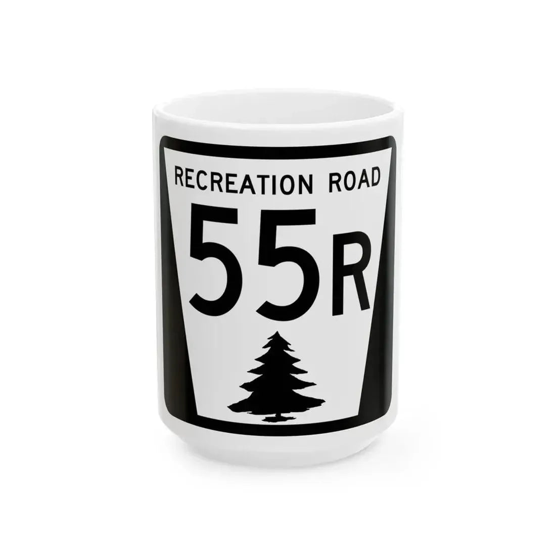 N REC 55R (Nebraska) (Road Sign) White Coffee Mug 15oz - Go Mug Yourself