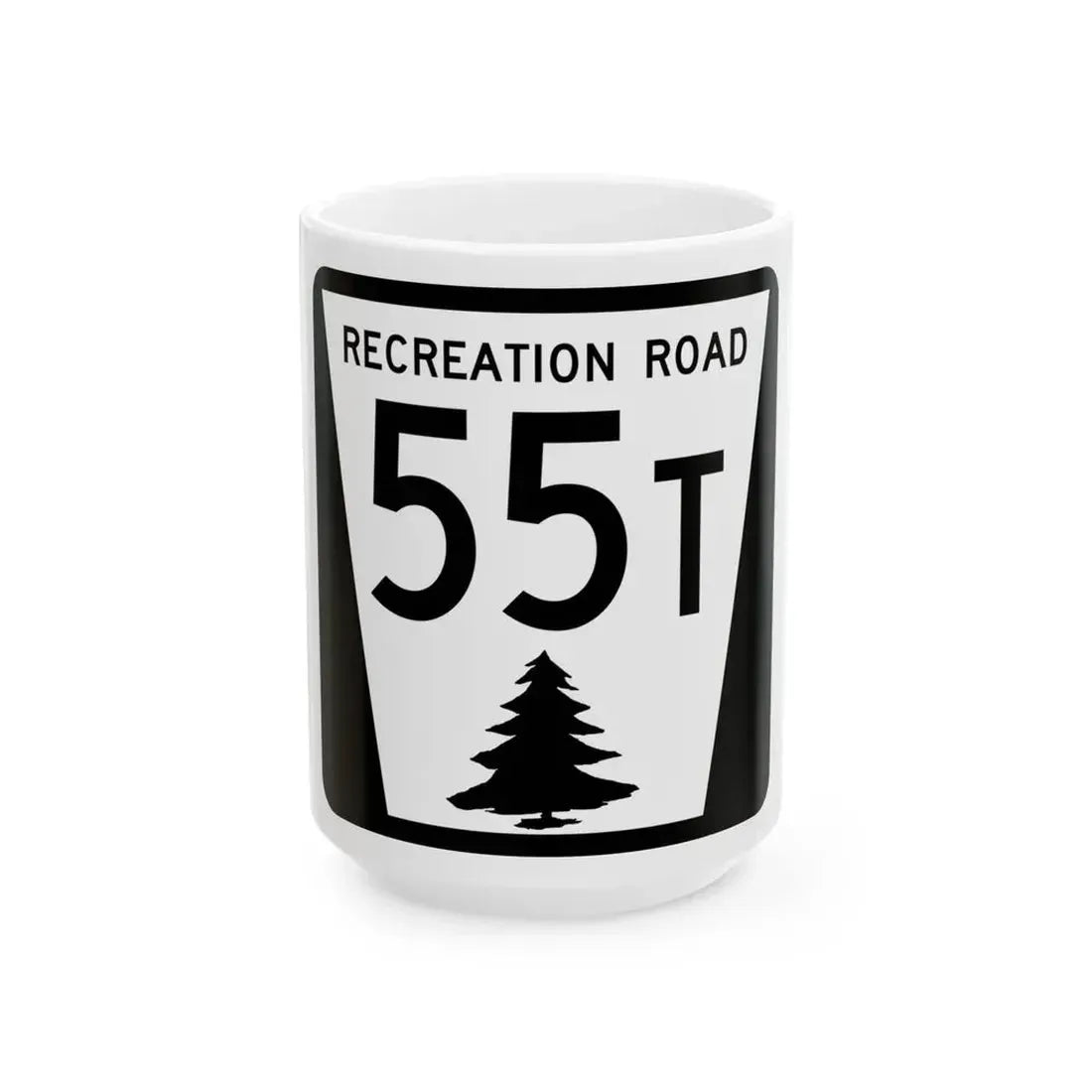 N REC 55T (Nebraska) (Road Sign) White Coffee Mug 15oz - Go Mug Yourself