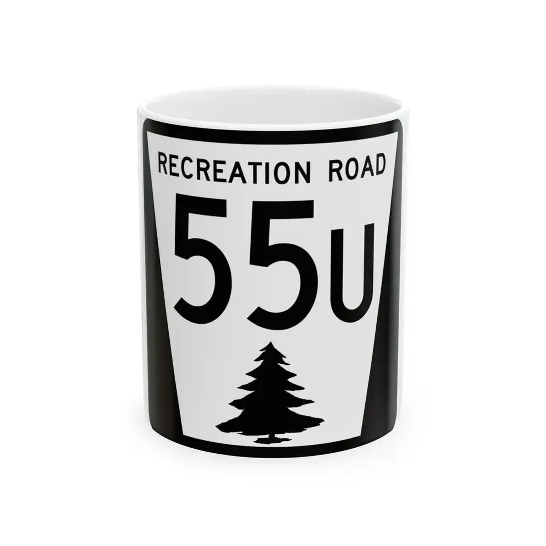 N REC 55U (Nebraska) (Road Sign) White Coffee Mug 11oz - Go Mug Yourself