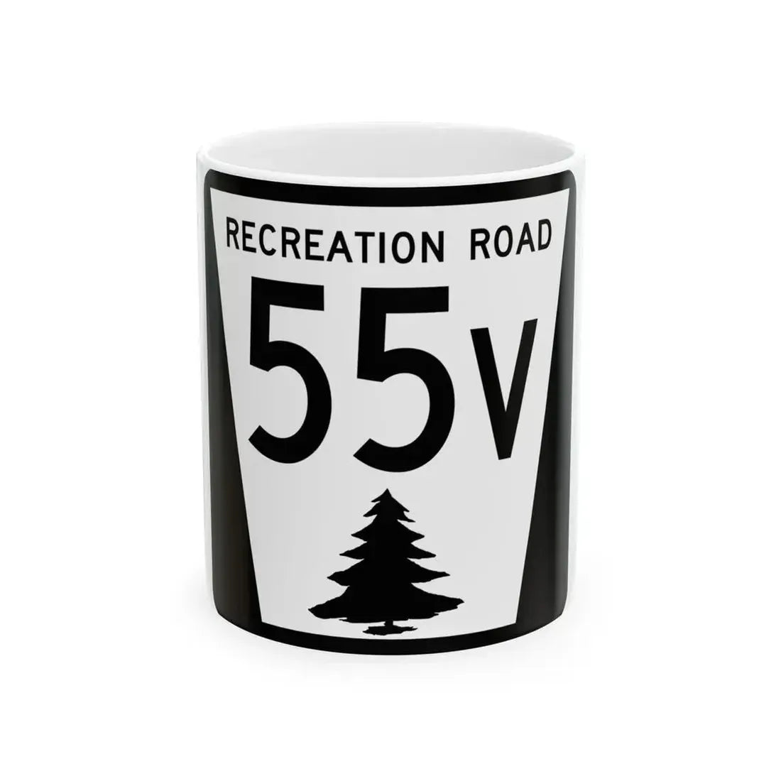 N REC 55V (Nebraska) (Road Sign) White Coffee Mug 11oz - Go Mug Yourself