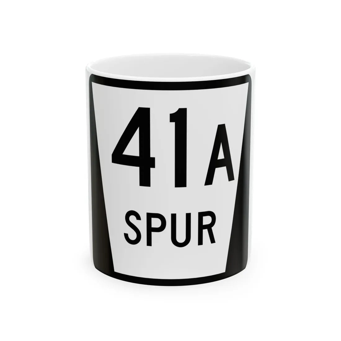 N SPUR 41A (Nebraska) (Road Sign) White Coffee Mug 11oz - Go Mug Yourself