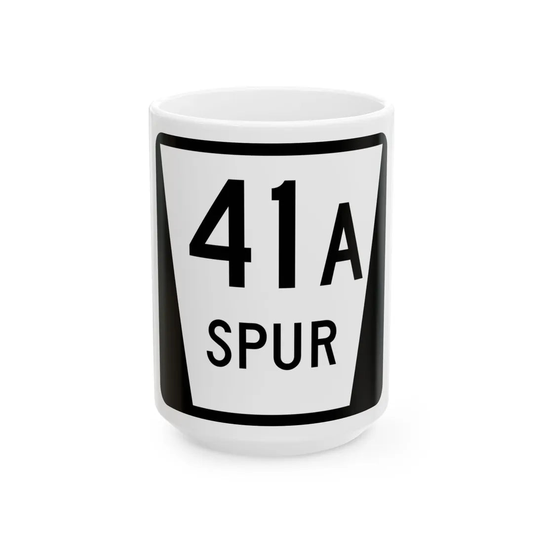 N SPUR 41A (Nebraska) (Road Sign) White Coffee Mug 15oz - Go Mug Yourself