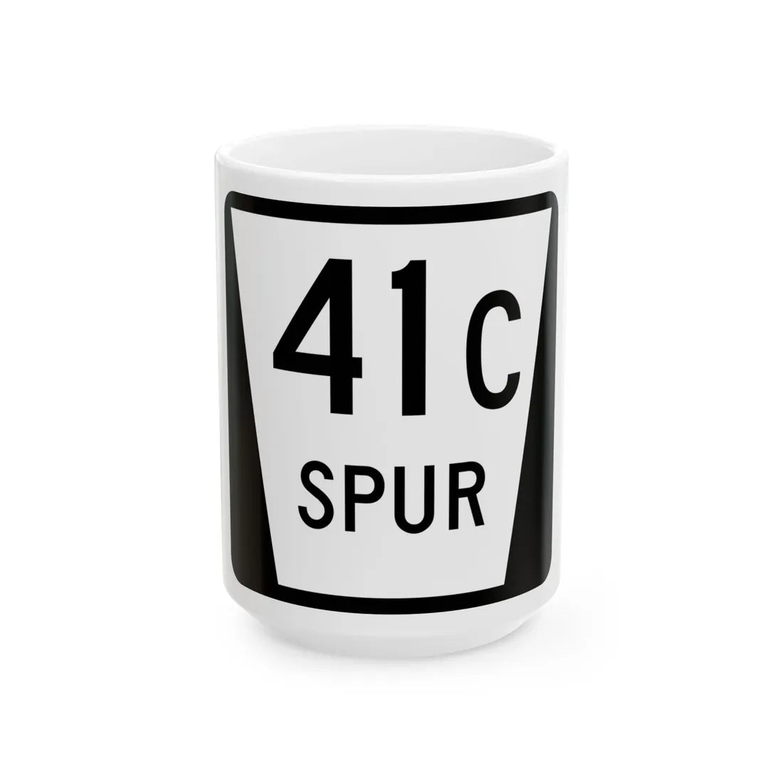 N SPUR 41C (Nebraska) (Road Sign) White Coffee Mug 15oz - Go Mug Yourself