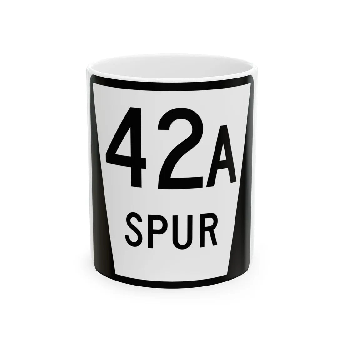 N SPUR 42A (Nebraska) (Road Sign) White Coffee Mug 11oz - Go Mug Yourself