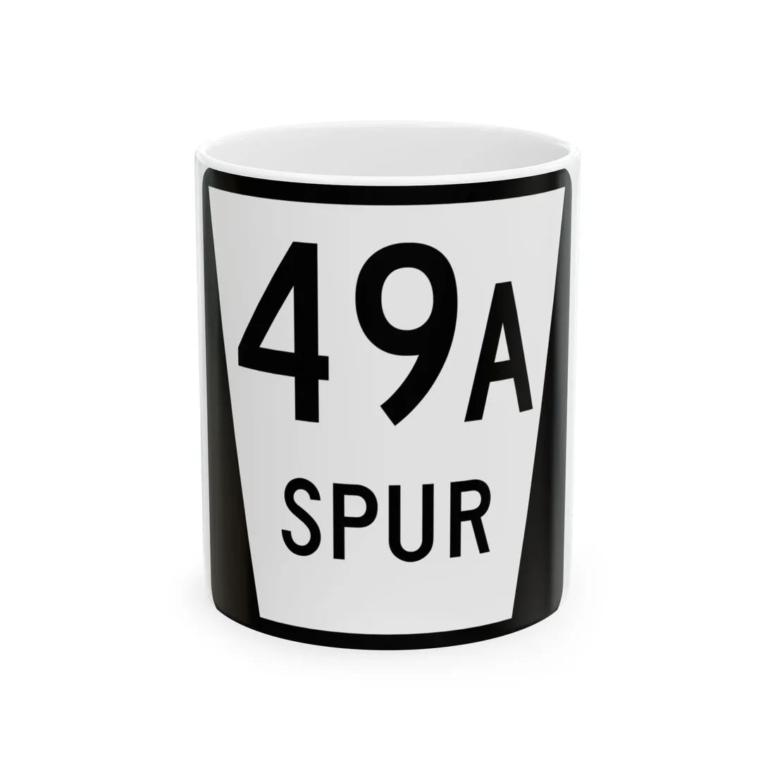N SPUR 49A (Nebraska) (Road Sign) White Coffee Mug 11oz - Go Mug Yourself