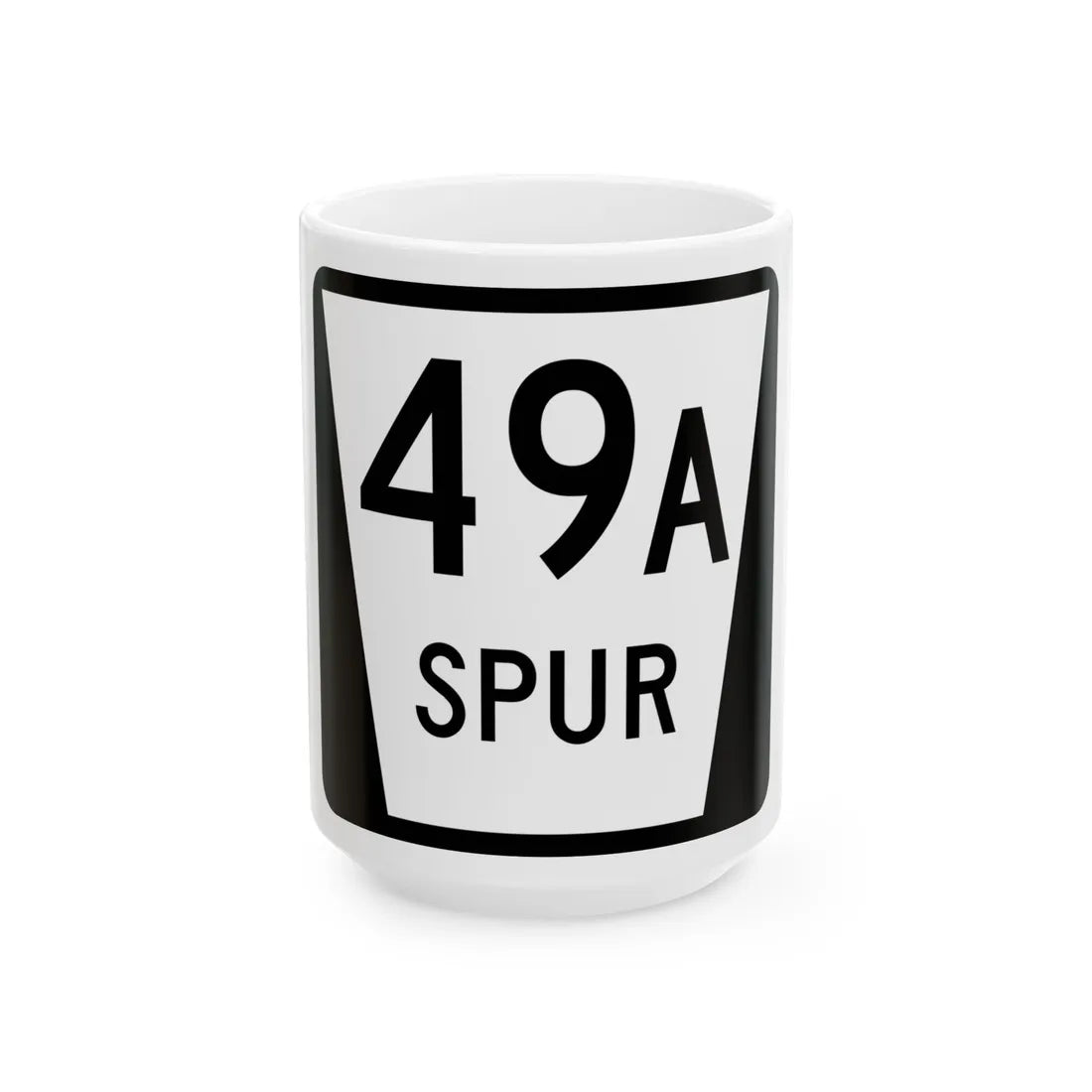 N SPUR 49A (Nebraska) (Road Sign) White Coffee Mug 15oz - Go Mug Yourself