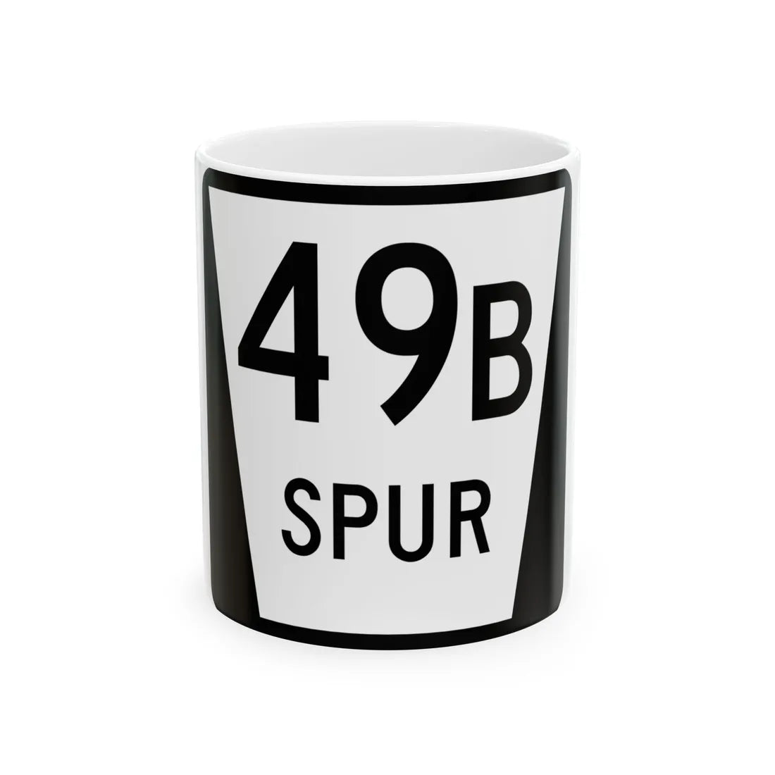 N SPUR 49B (Nebraska) (Road Sign) White Coffee Mug 11oz - Go Mug Yourself
