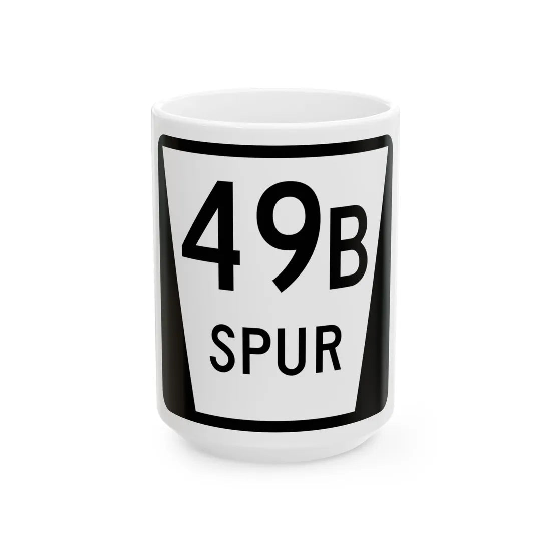 N SPUR 49B (Nebraska) (Road Sign) White Coffee Mug 15oz - Go Mug Yourself